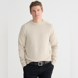 NWT J. Crew Heritage Cotton Crewneck Sweater Heather Sand Beige Men’s M Preppy